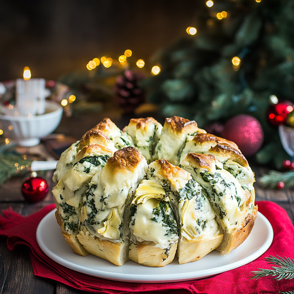 season with Spinach Artichoke Dip Pull-Apart Christmas Bread!