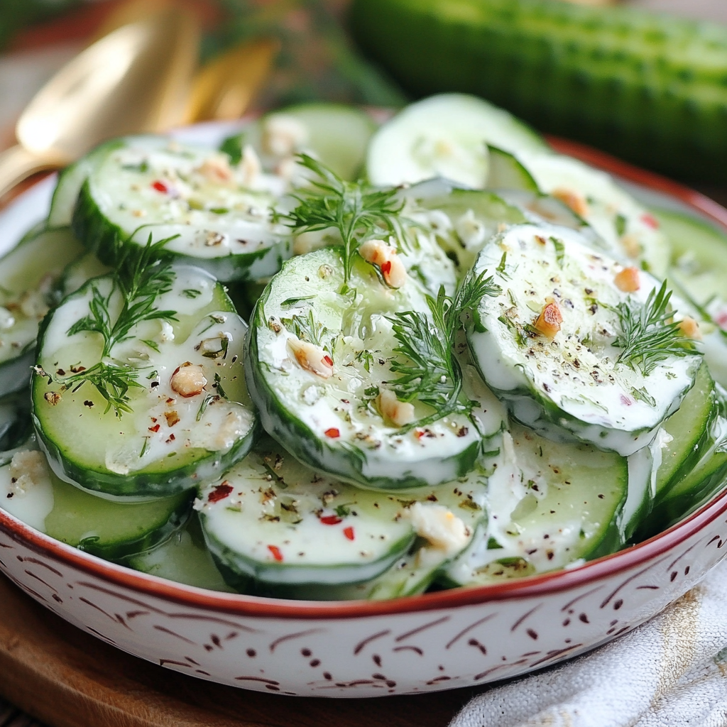 Creamy Cucumber Salad Recipe