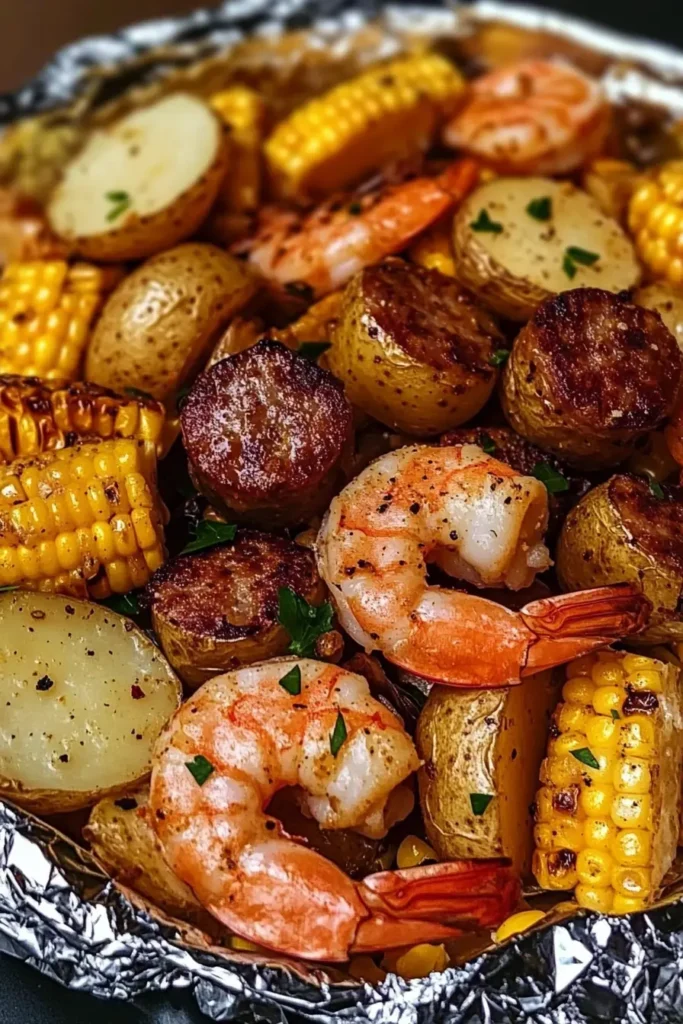 this Shrimp, Corn, Potatoes, and Smoked Sausage Foil Pack recipe