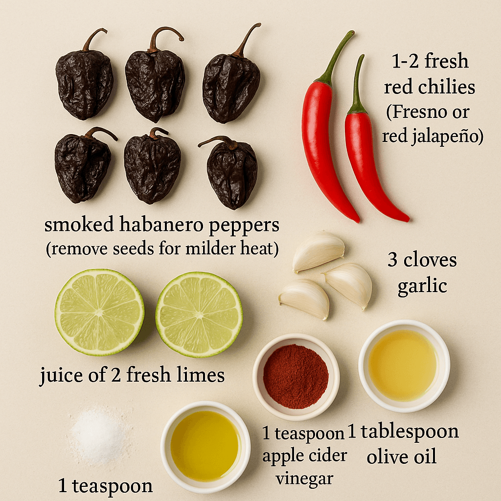 Smoked Habanero–Chili Lime Hot Sauce – A Fiery, Tangy Kick with a Smoky Twist 4 Ingredients for Smoked Habanero–Chili Lime Hot Sauce