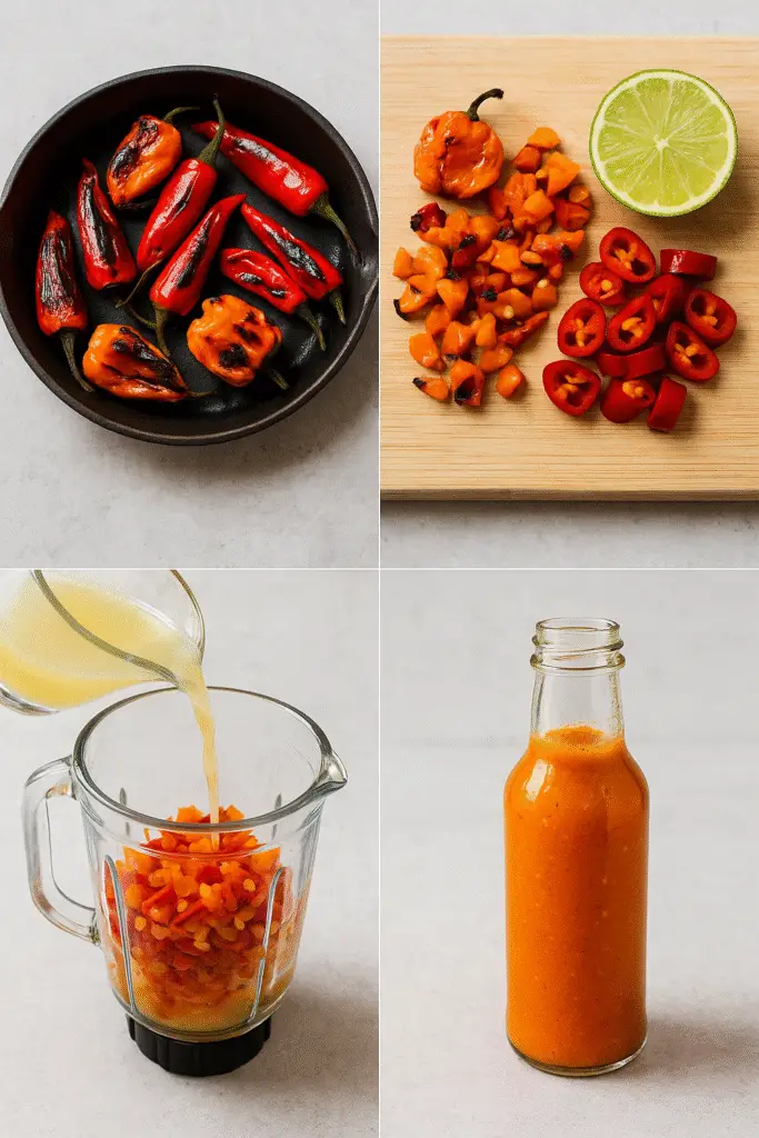 Smoked Habanero–Chili Lime Hot Sauce – A Fiery, Tangy Kick with a Smoky Twist 5 Smoked Habanero–Chili Lime Hot Sauce steps