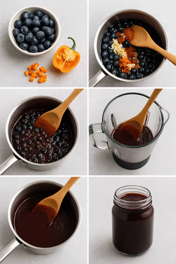 Blueberry-Habanero Sauce: The Bold, Sweet-Heat You Need in Your Kitchen 5 steps by steps of Blueberry-Habanero Sauce