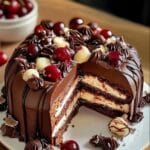 Swiss Chocolate Cherry Roll Cake