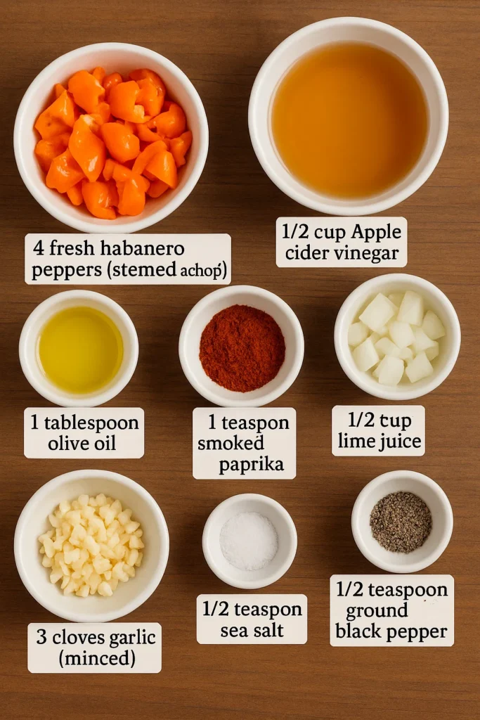 Smoked Habanero Sauce: Bold Heat With a Homemade Twist 3 Smoked Habanero Sauce ingredients