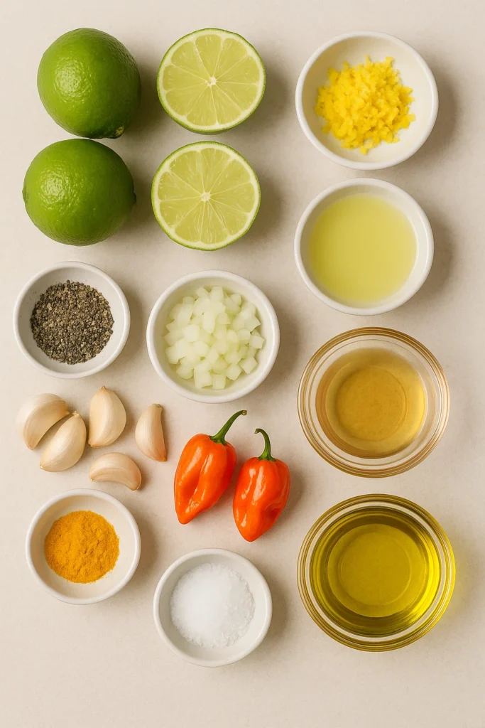 Easy Caribbean Lime & Lemon Pepper Sauce: A Zesty Tropical Twist for Every Dish 4 Caribbean Lime & Lemon Pepper Sauce Recipe ingredients