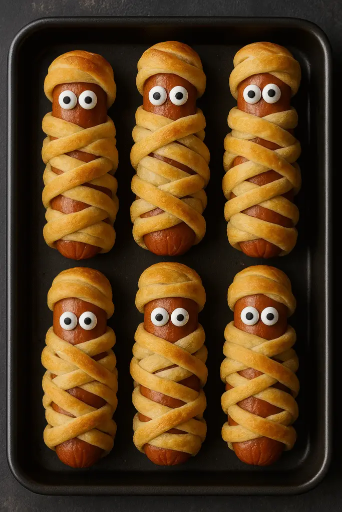 Halloween Mummy Hot Dogs | Easy & Spooky Snack Ideas 5 Mummy Hot Dogs