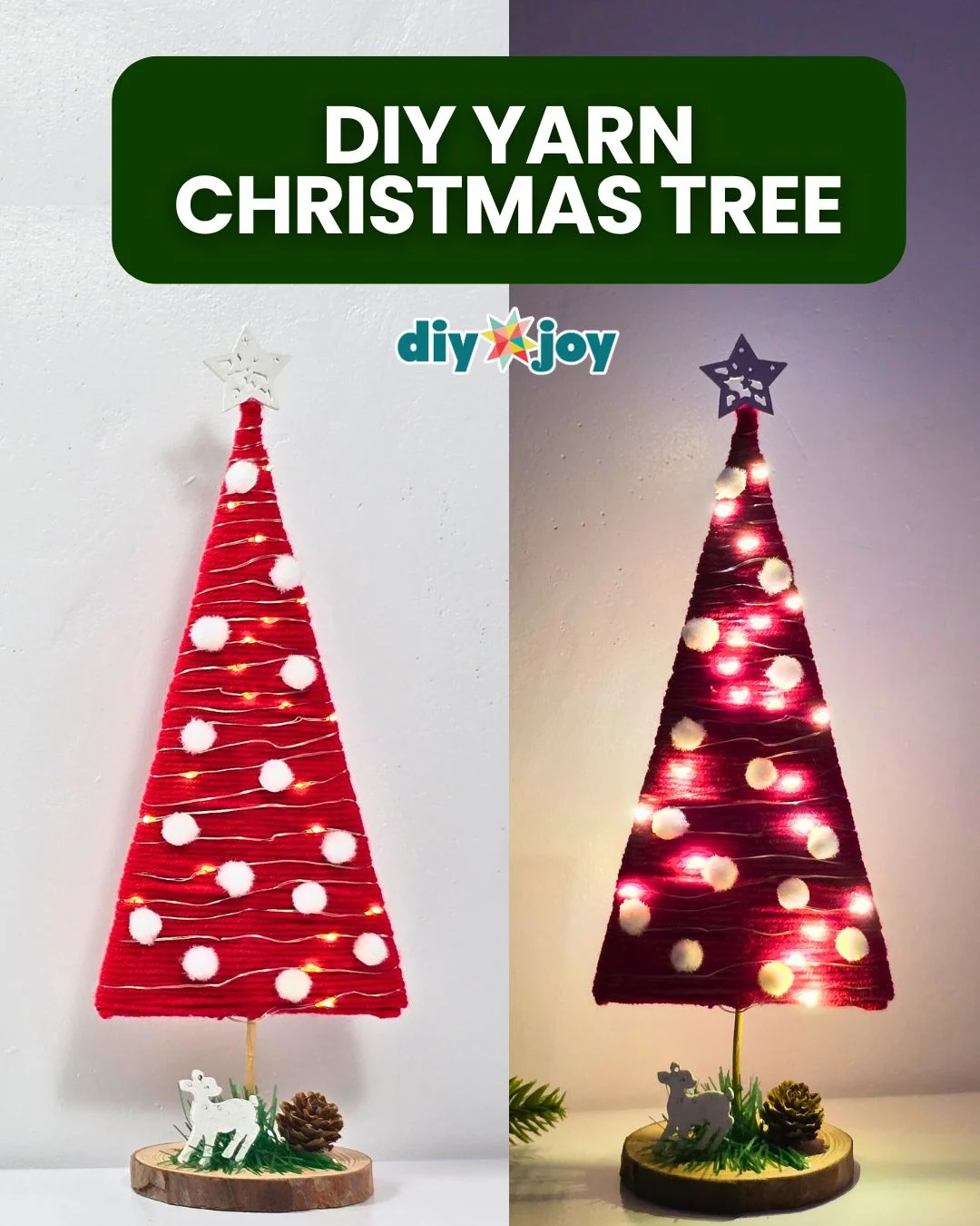 Easy DIY Yarn Mini Christmas Tree