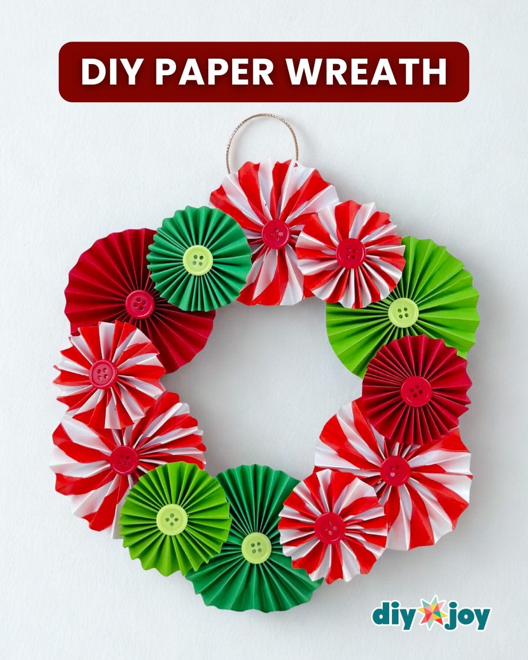Easy Colored Paper Wreath Tutorial
